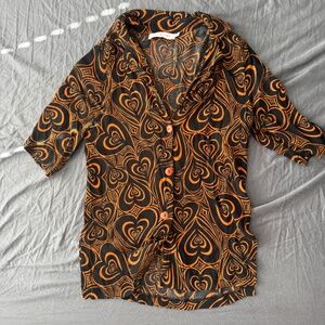 Lisa Says Gah Alyssa Wild Hearts Button Blouse